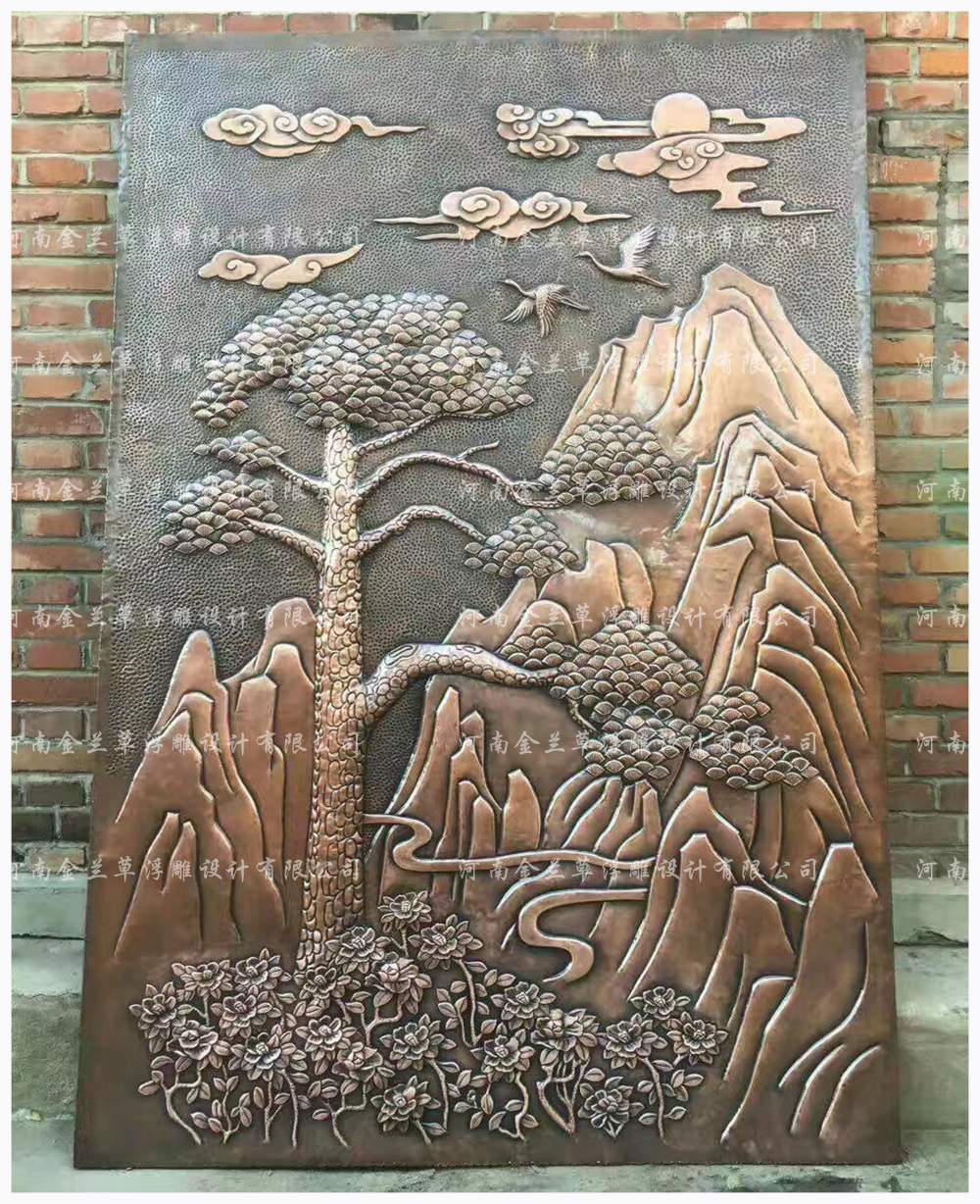 【案例】会所紫铜浮雕壁画设计厂家(图)