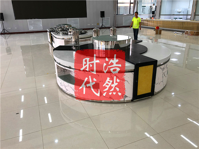 机关食堂纳米石纹板定制取餐台自助餐厅设计