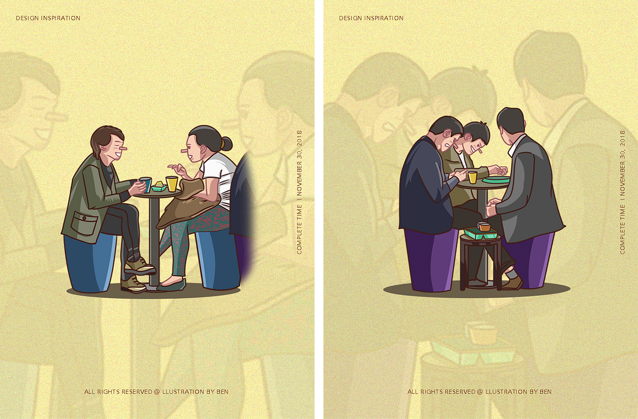 为什么我喝个奶茶要排三个小时？（图ZMTM3MzQyMzk2） - 商业插画 - 站酷设计师阿Ben同学原创素材 - 站酷ZCOOL