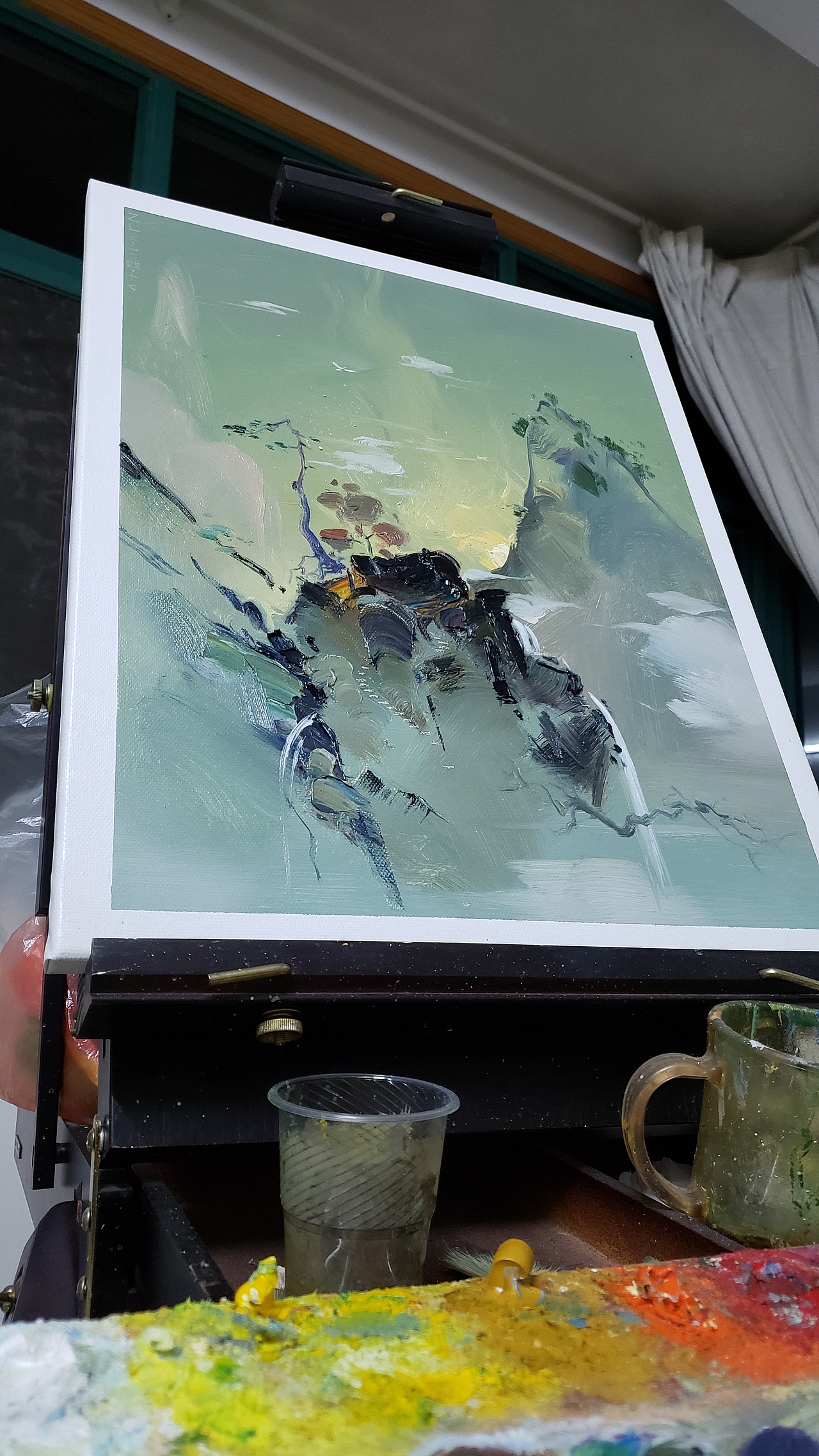 写意油画山水《白鸟空峰》（图ZMjUxNTY0MDky） - 绘画 - 站酷设计师张临原创素材 - 站酷ZCOOL