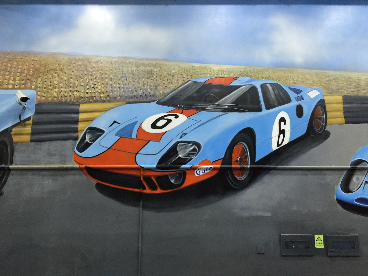 gulf海湾机油保时捷墙绘