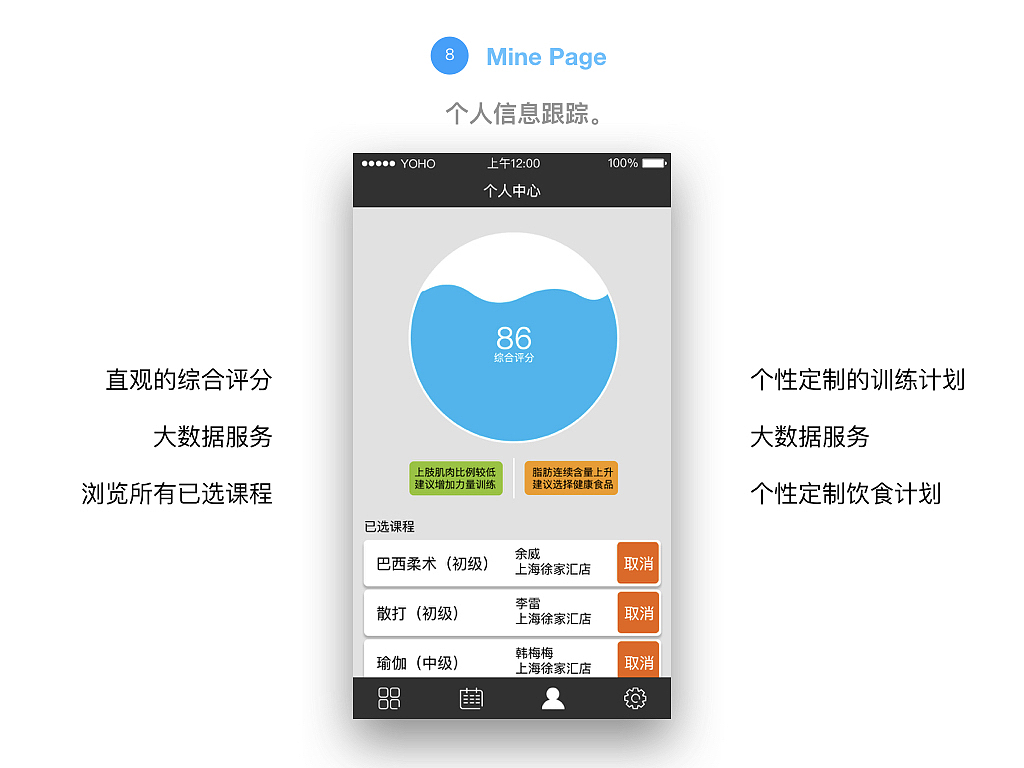 一组健身类app设计