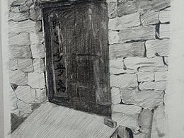 寫生素描–沂蒙山大洼寫生–《老門》