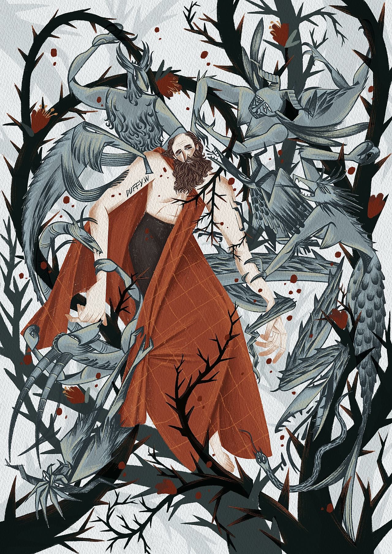 插画—《圣安东尼的诱惑》（图ZMjgzNjA5MTY0） - 创作习作 - 站酷设计师Duffy汪原创素材 - 站酷ZCOOL