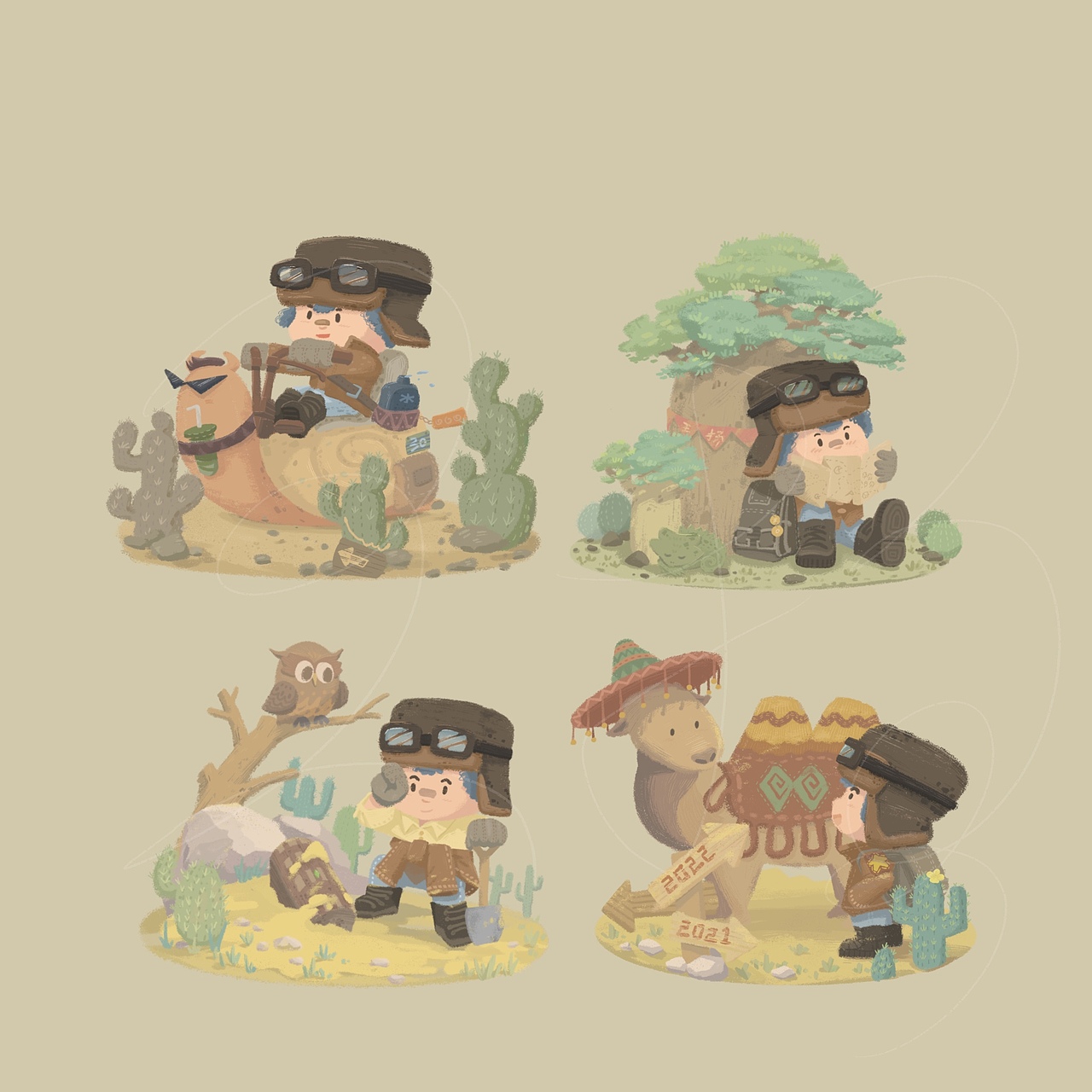 荒漠旅行系列-儿插小场景