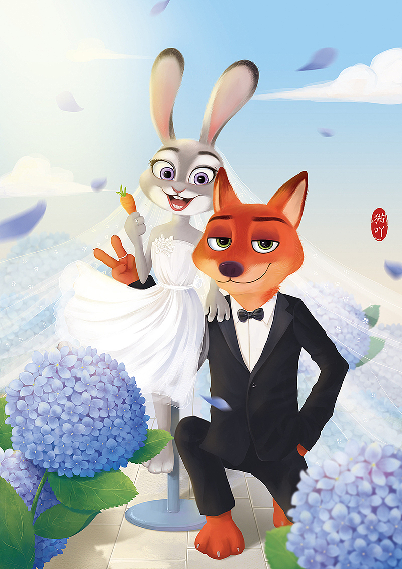 尼克朱迪我们结婚吧（图ZNDUxMTMzMTI=） - 创作习作 - 站酷设计师猫吖77原创素材 - 站酷ZCOOL