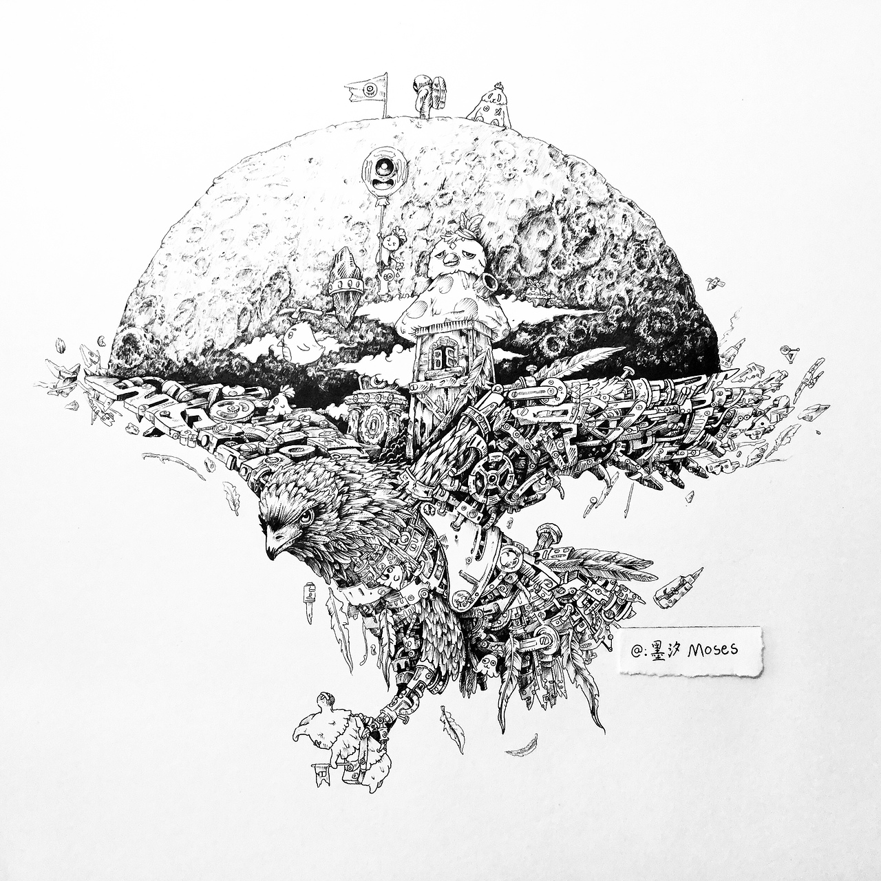 月·鹰（图ZMTE4NDY3MDg4） - 商业插画 - 站酷设计师Rango_o原创素材 - 站酷ZCOOL
