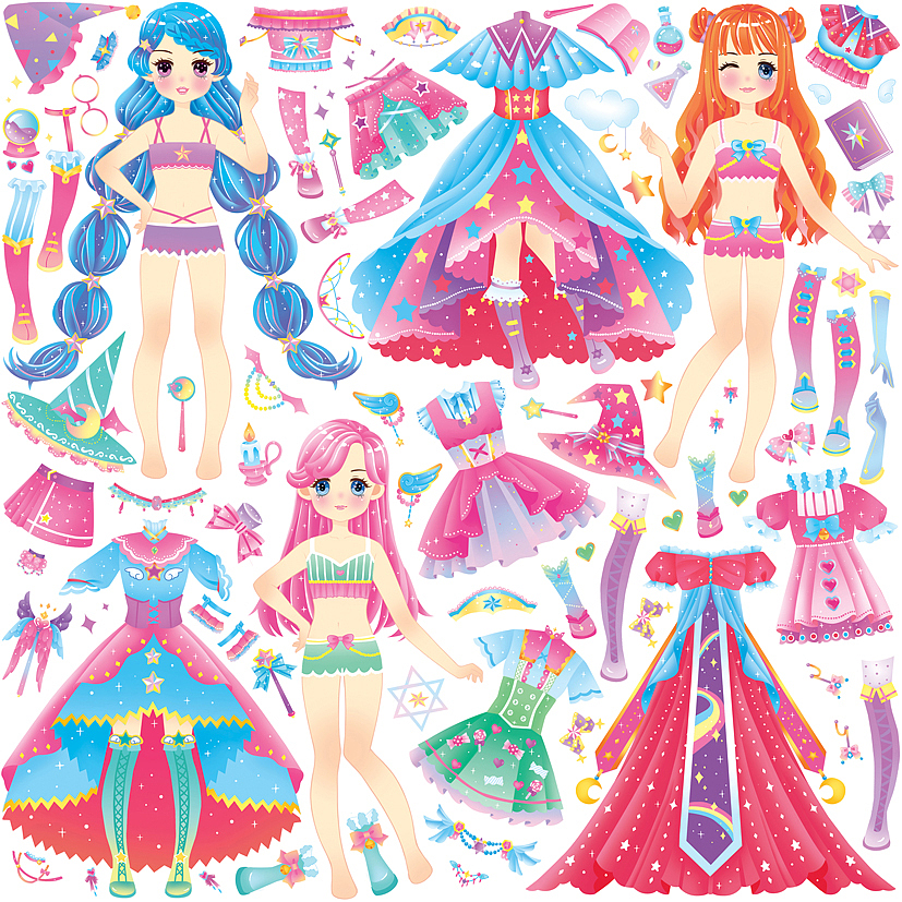 小公主换装贴纸四套系列36岁已商用