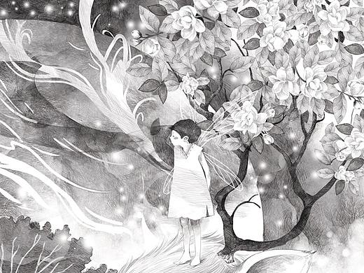 儿童文学黑白插画