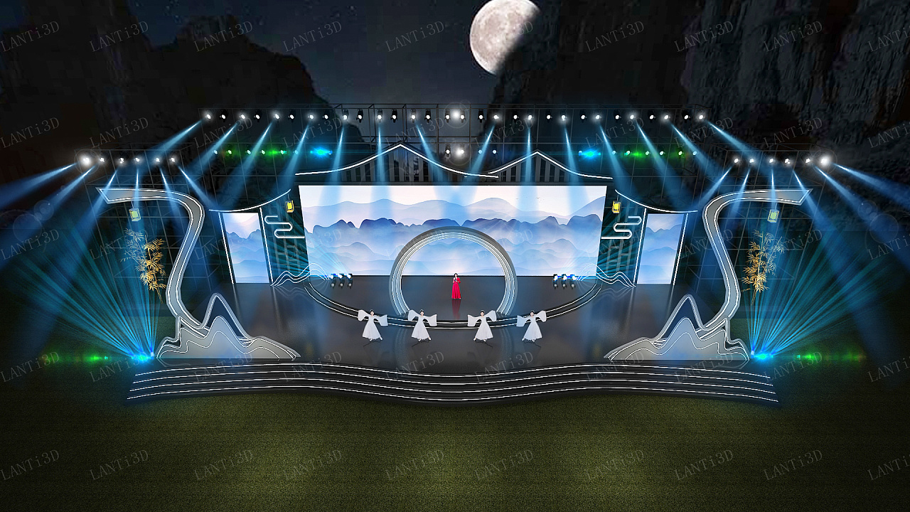 大型活动中式舞美设计效果|空间|舞台美术|lanti蓝体 - 原创作品