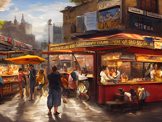 #AI创作实验室#街边的小吃店