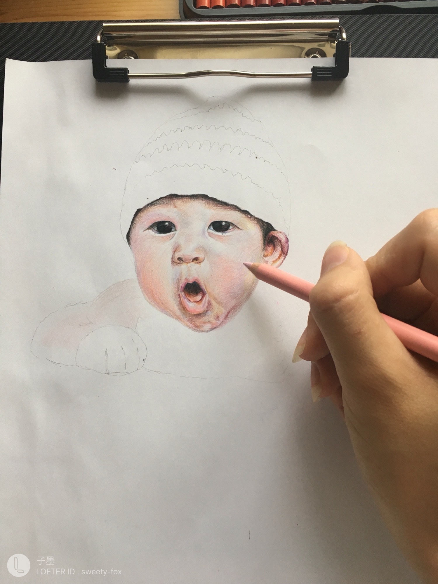 手绘彩铅宝宝——丫丫