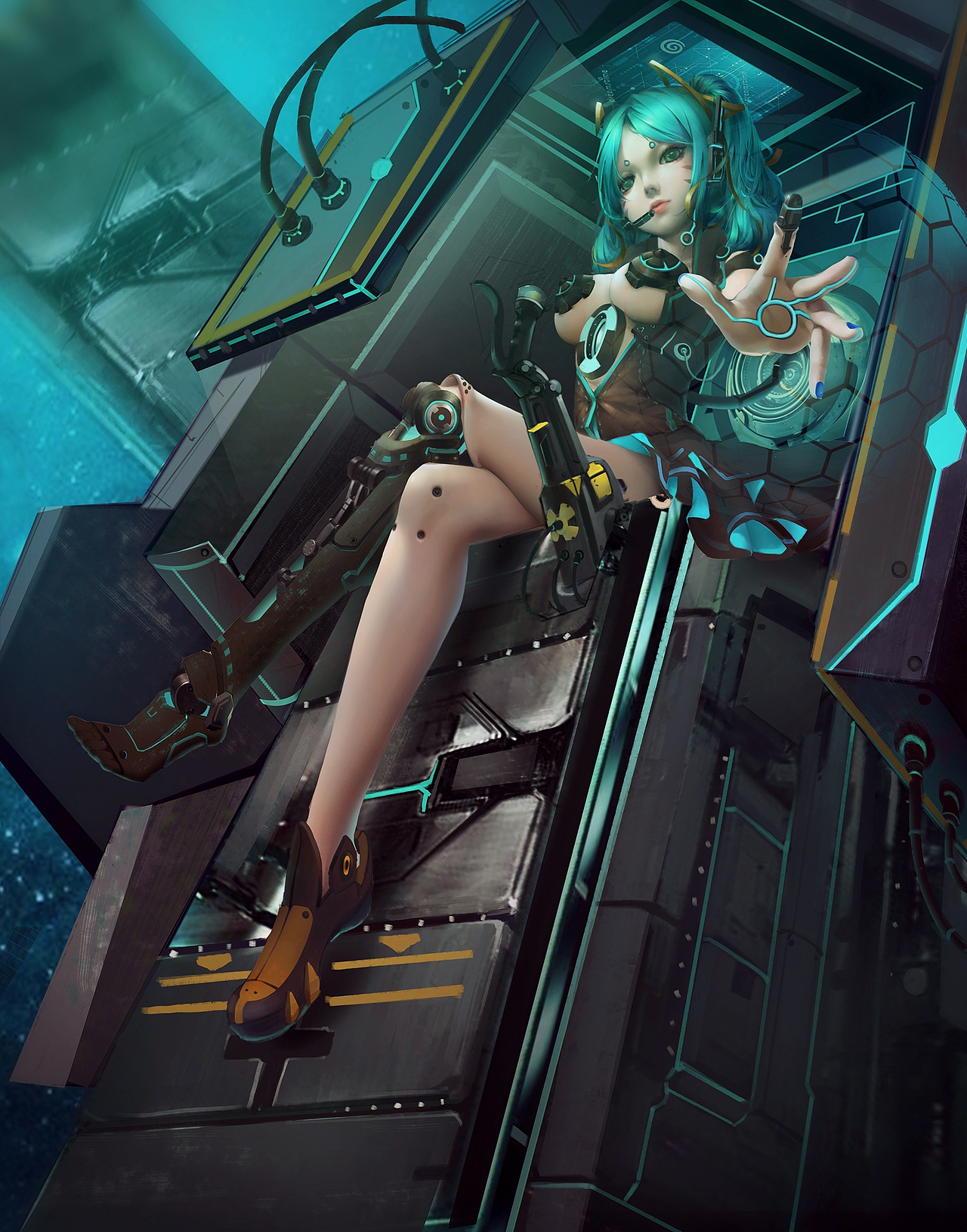 肉感电路板美少女