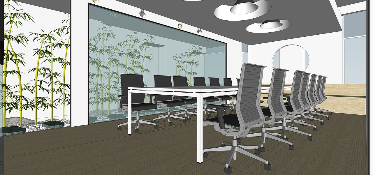 办公室设计sketchup直出素图