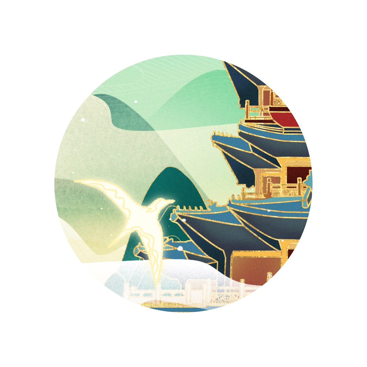 济南大明湖插画设计—超然楼