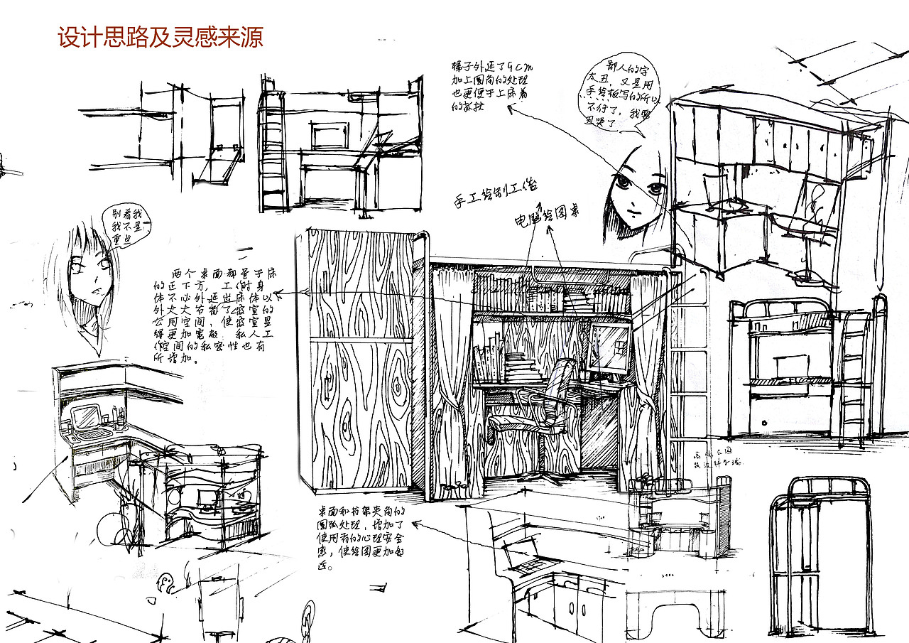 人体工程学作业练习,宿舍床