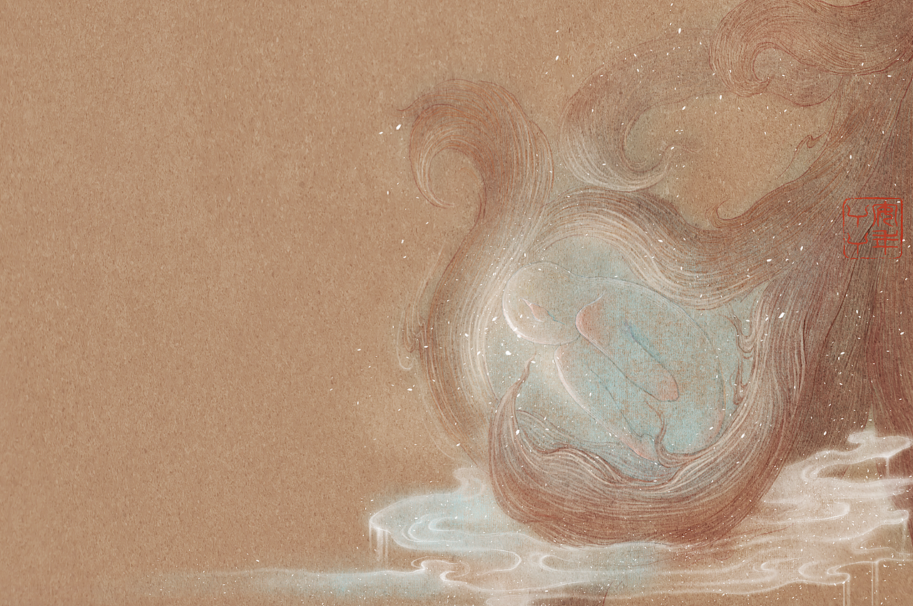 《山海经-九尾狐》|插画|绘本|安年丫丫 - 原创作品 - 站酷 (zcool)