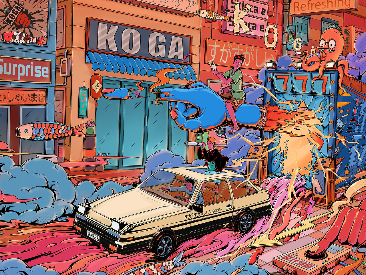 品牌背景创意设计（图ZMjU5ODEzNjA4） - 新锐潮流插画 - 站酷设计师油条BIBI原创素材 - 站酷ZCOOL