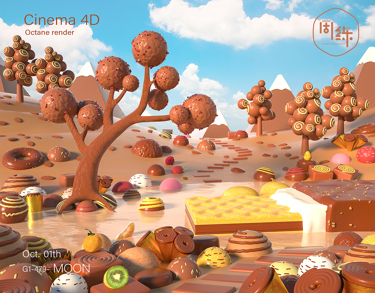 一周一练第六季第三周：C4D巧克力效果（图ZMTMxNTU1OTY4） - 人物/生物 - 站酷设计师一周一练原创素材 - 站酷ZCOOL