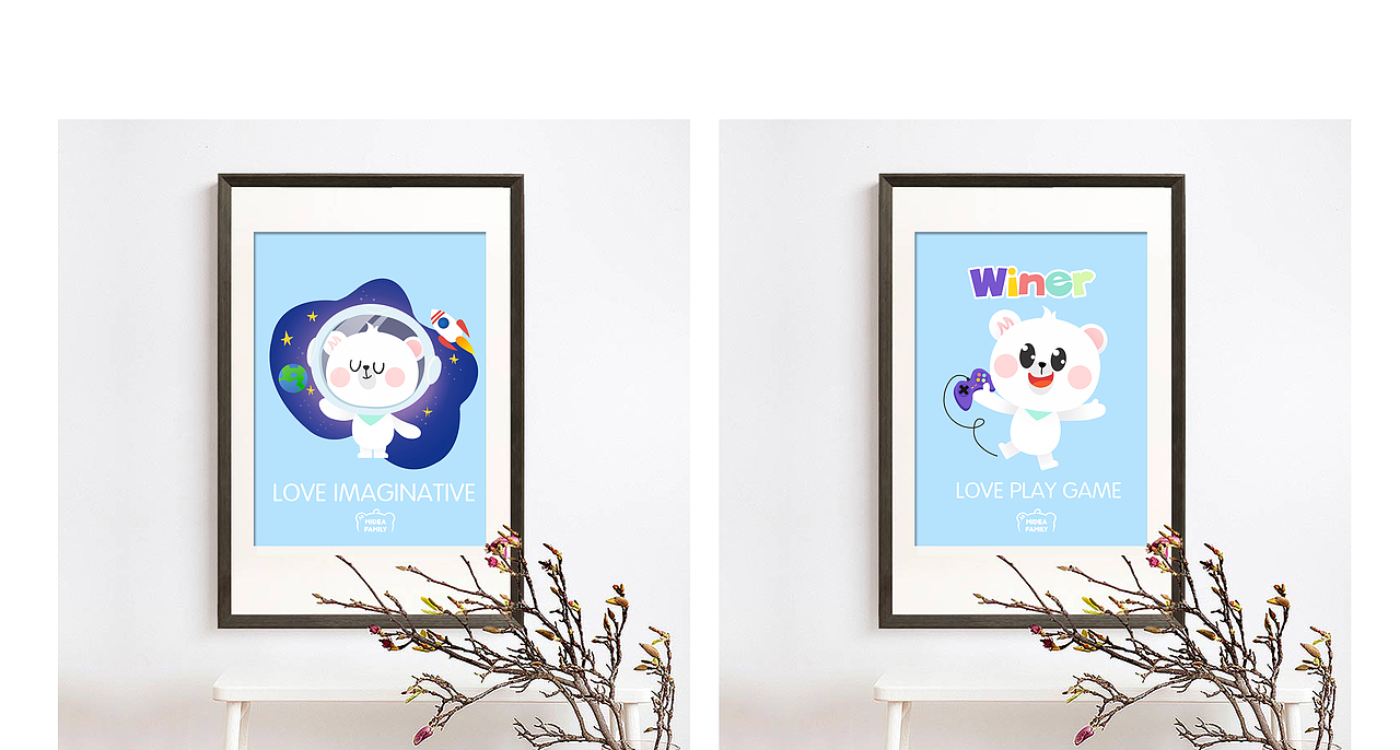 Midea Family 熊小美一家Q版（图ZMTg5NzQxMjQ4） - IP形象 - 站酷设计师岛民千山歪原创素材 - 站酷ZCOOL