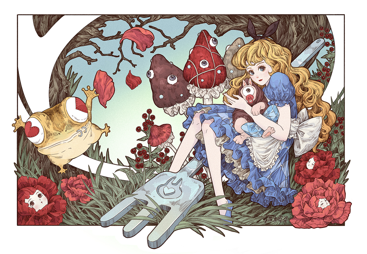 爱丽丝梦游仙境（图ZMzgwMTg3Mzgw） - 商业插画 - 站酷设计师猫吉婆婆原创素材 - 站酷ZCOOL