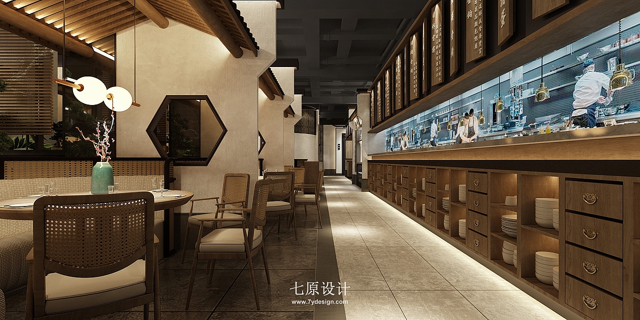 【中餐厅：高井时光-龙渊小馆】家乡的味道（图ZMjA1NDA1MjMy） - 家装设计 - 站酷设计师七原设计原创素材 - 站酷ZCOOL