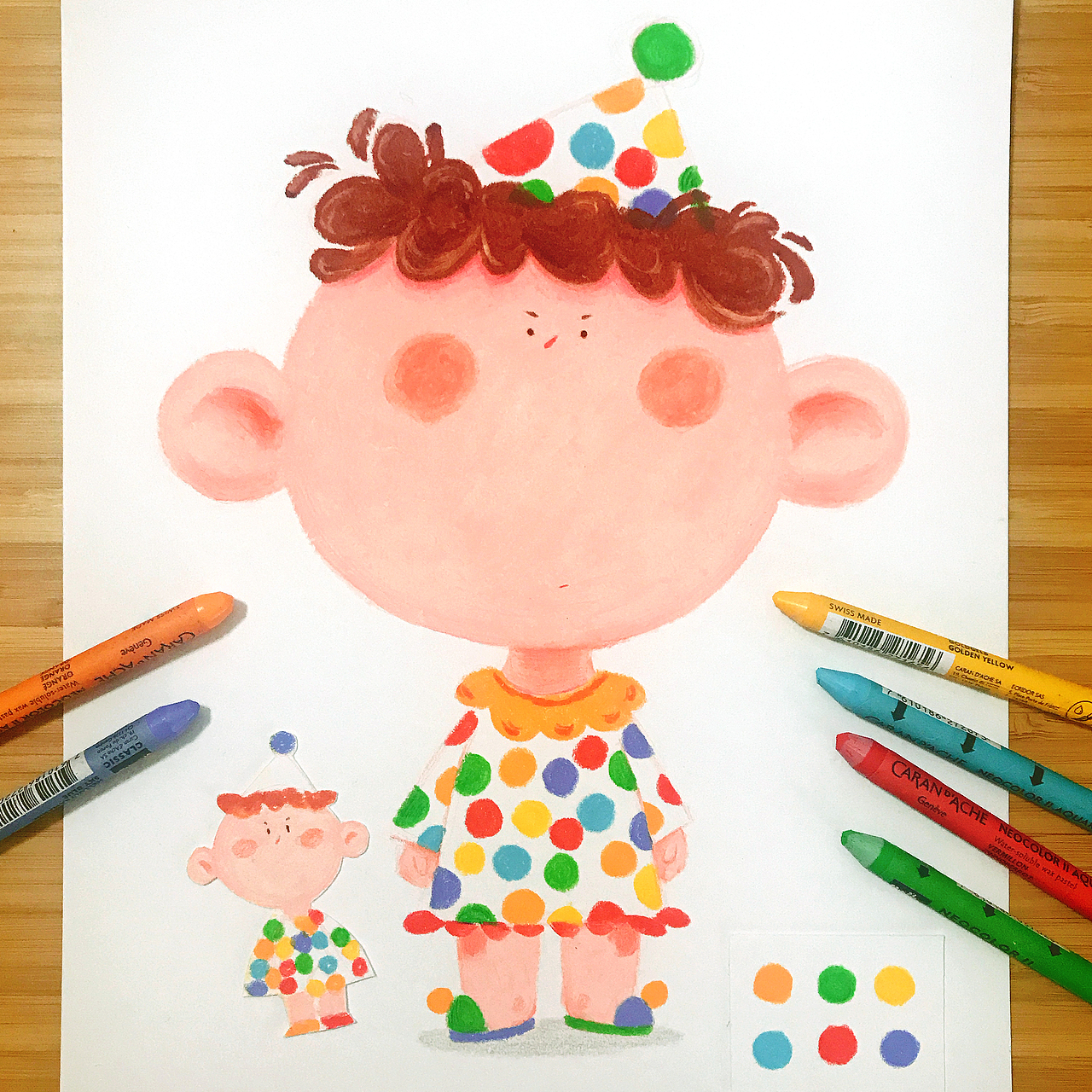 Big Face, Tiny Eyes -- Creamy Yellow（图ZMTQwODQ4OTA4） - 艺术插画 - 站酷设计师不得了的孙憨拿原创素材 - 站酷ZCOOL