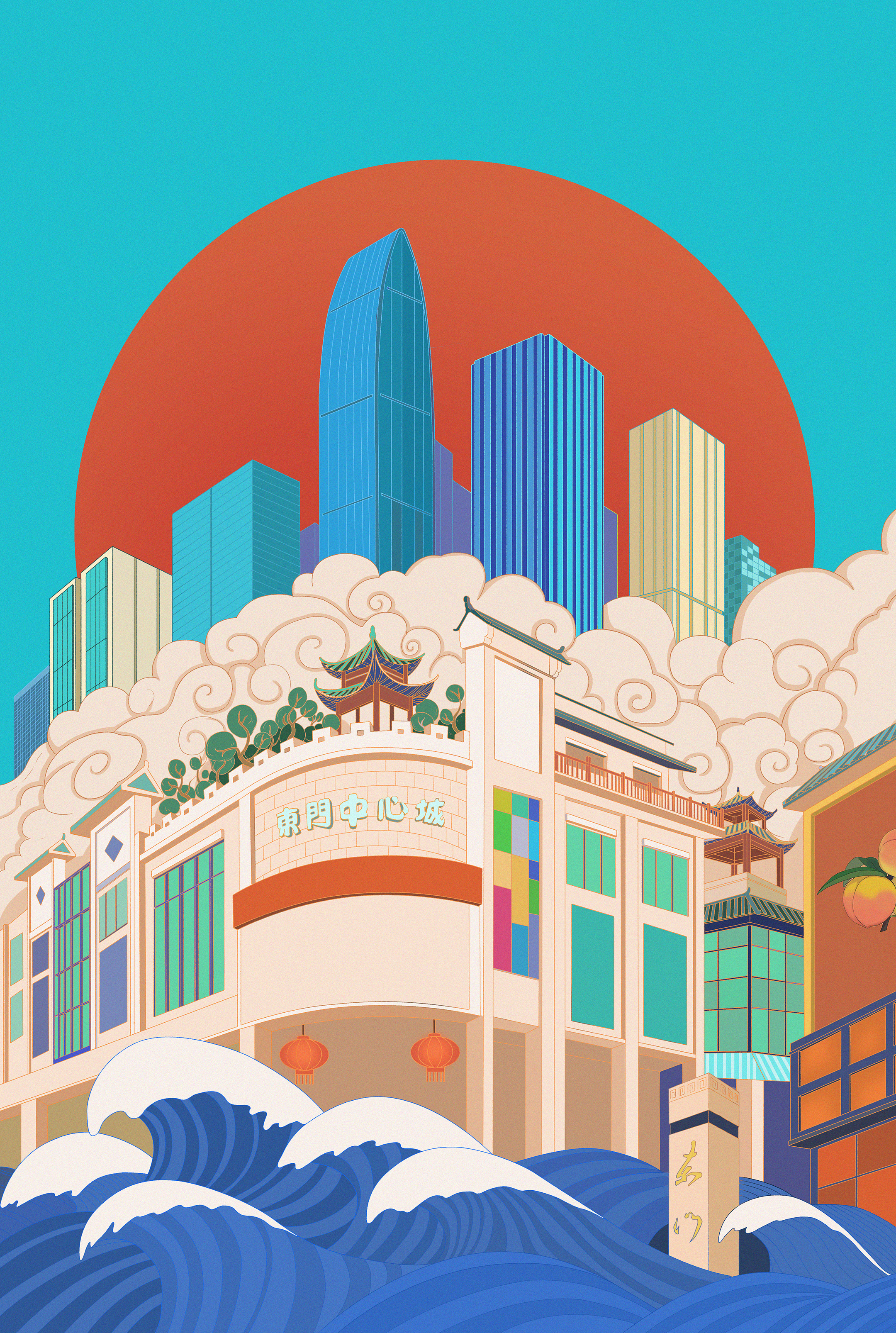 商业街|插画|商业插画|无名鸟 - 原创作品 - 站酷 (zcool)