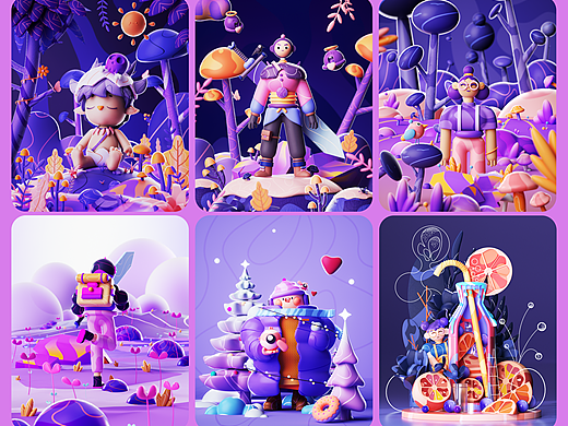 Cinema4D-插画风周练