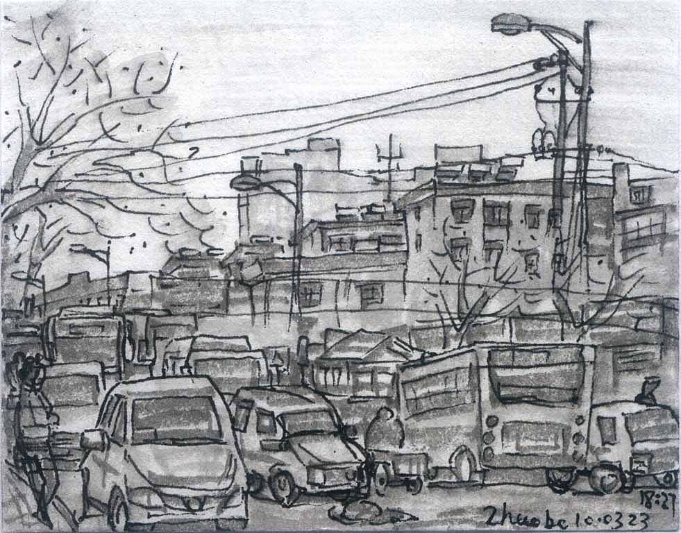 城市脉搏——从韦曲到张家堡（14）（图ZODk5NjIzOTY=） - 绘画 - 站酷设计师东征蚁原创素材 - 站酷ZCOOL