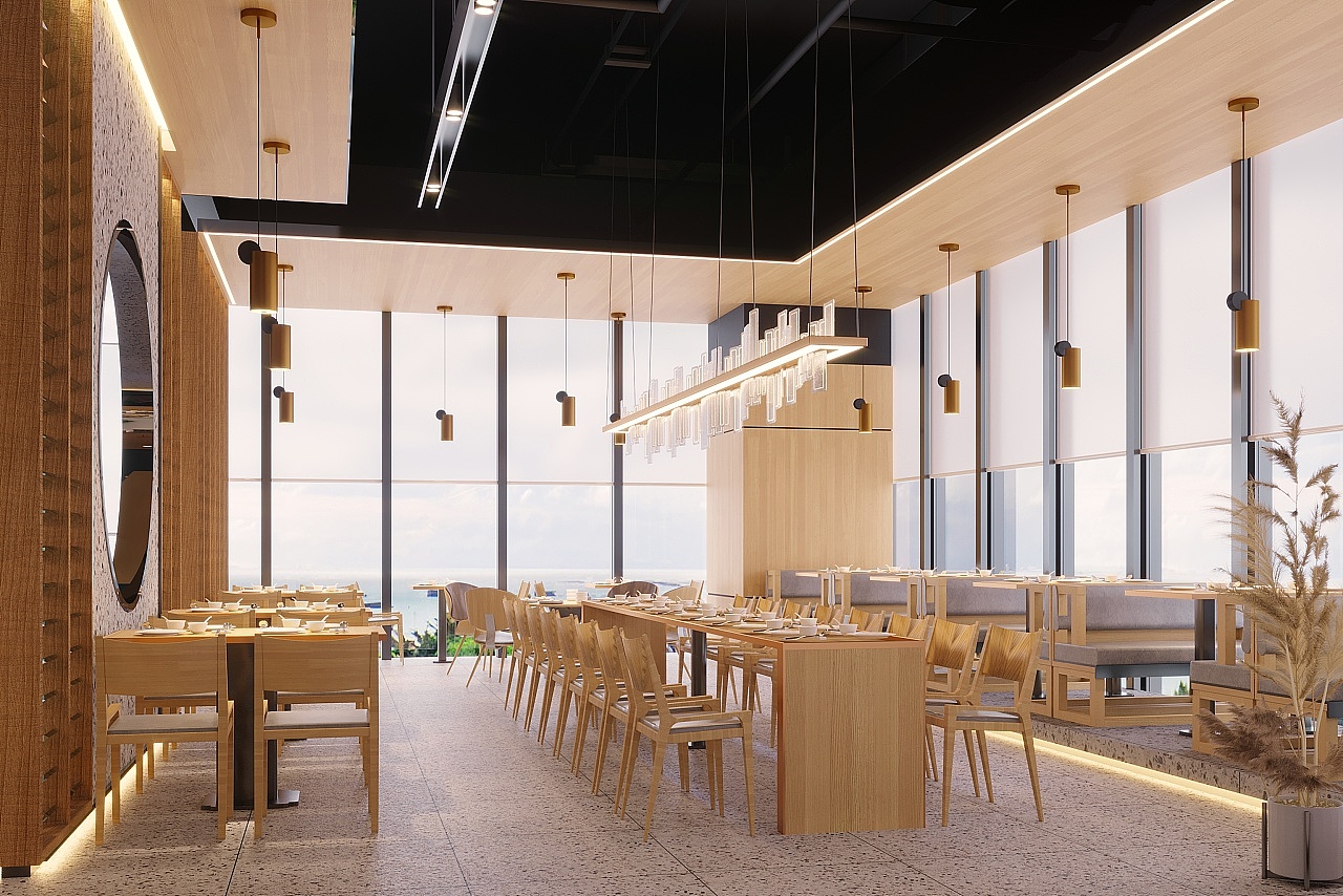 原木风——简约小清新餐厅-设计案例-建E室内设计网