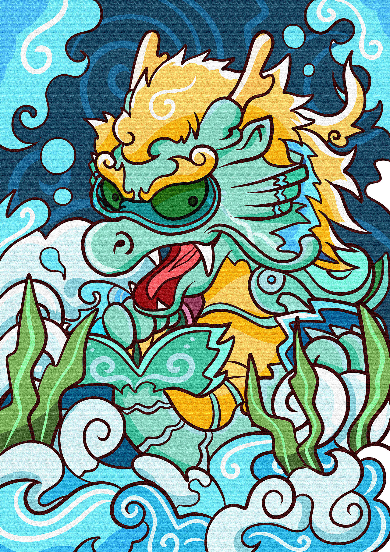 KUKI插画【九龙/星座/神兽/天王】