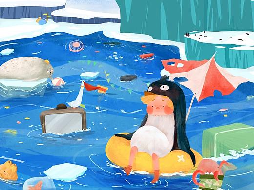 小企鹅 海洋 垃圾