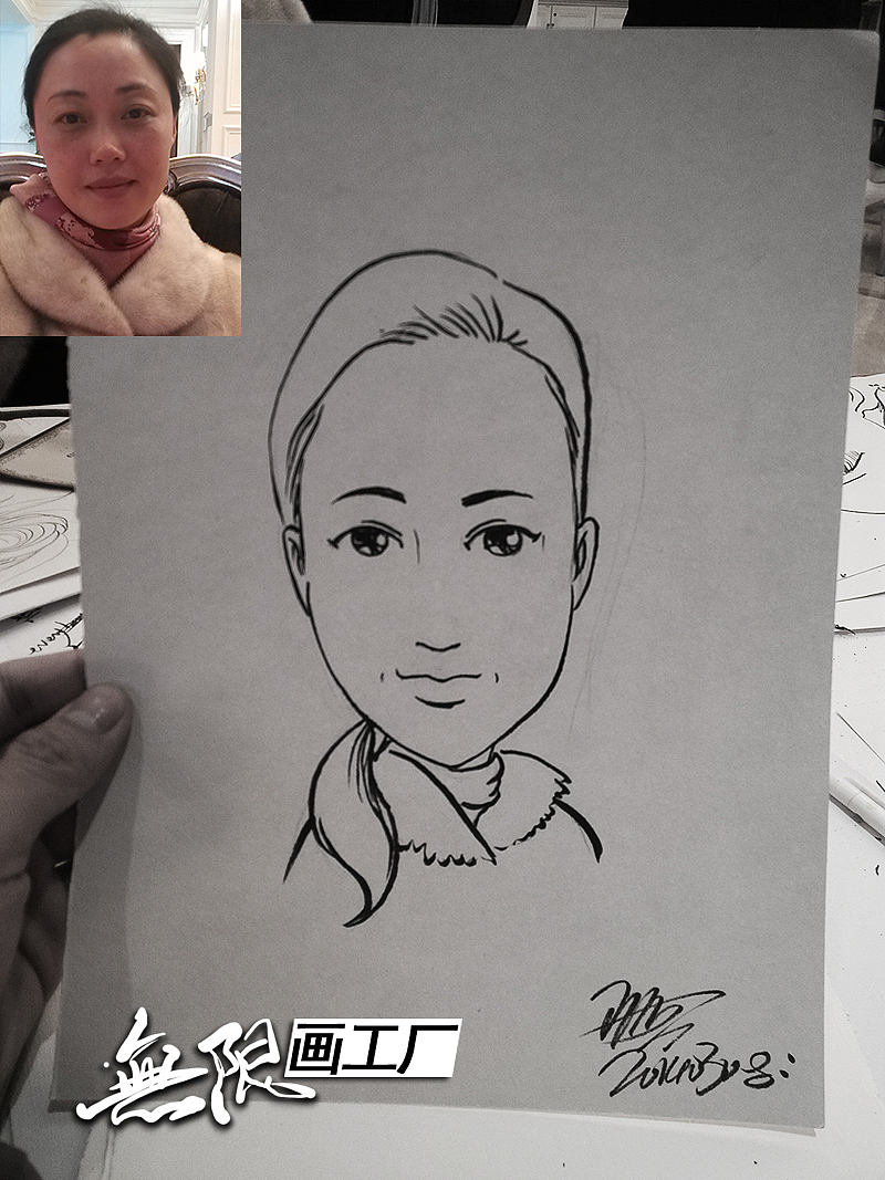 现场手绘漫画 肖像漫画速绘卡通表演开业庆典房地产暖场活动(图ZMTkzOTM3OTY=) - 单幅漫画 - 站酷设计师长沙子沐刺青原创素材 - 站酷ZCOOL