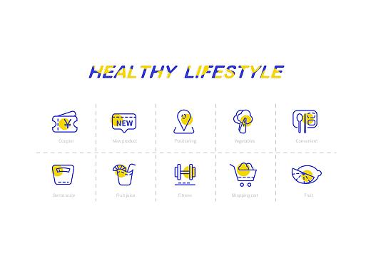 health lifestyle健身/线性图标