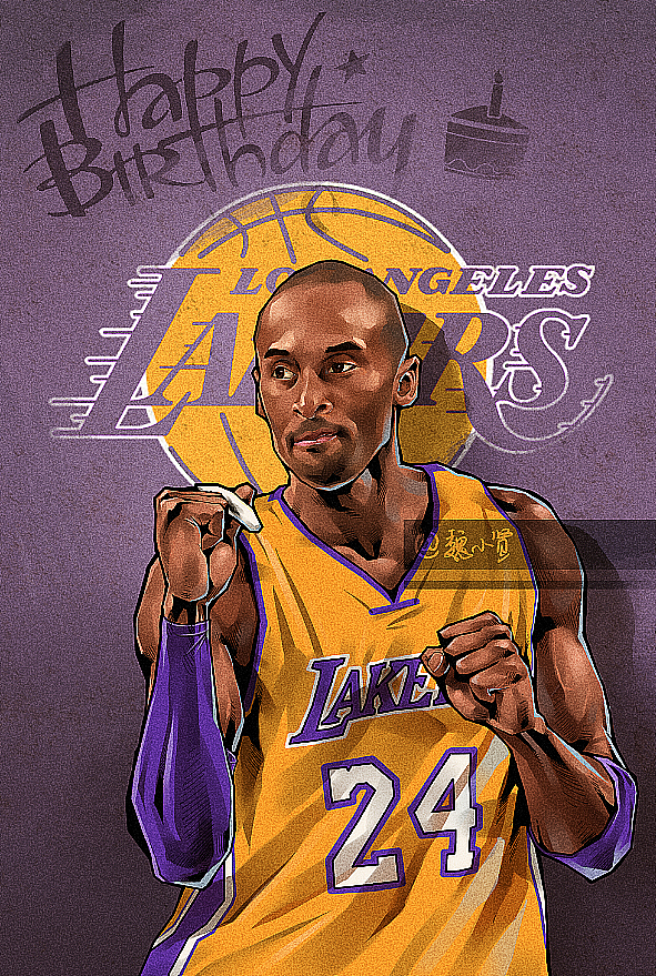 NBA篮球插画集湖人科比骑士詹姆斯勇士库里,美漫写实