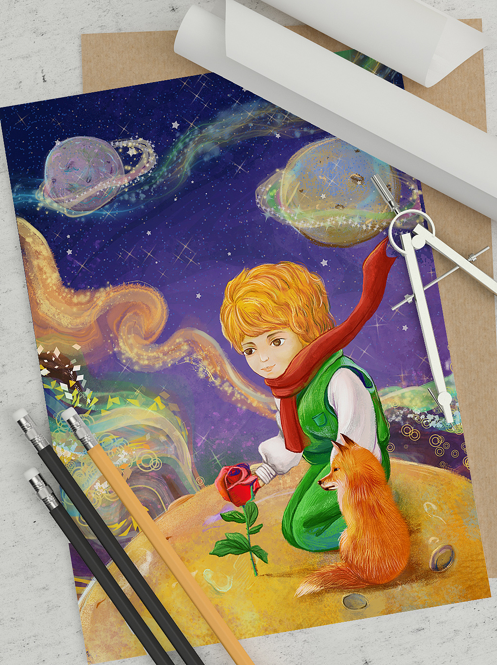 小王子插图绘制|插画|儿童插画|小妥儿 - 原创作品 - 站酷 (zcool)