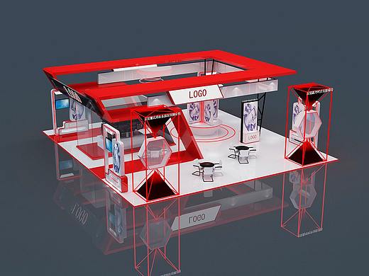 综合工业展位设计3D效果图