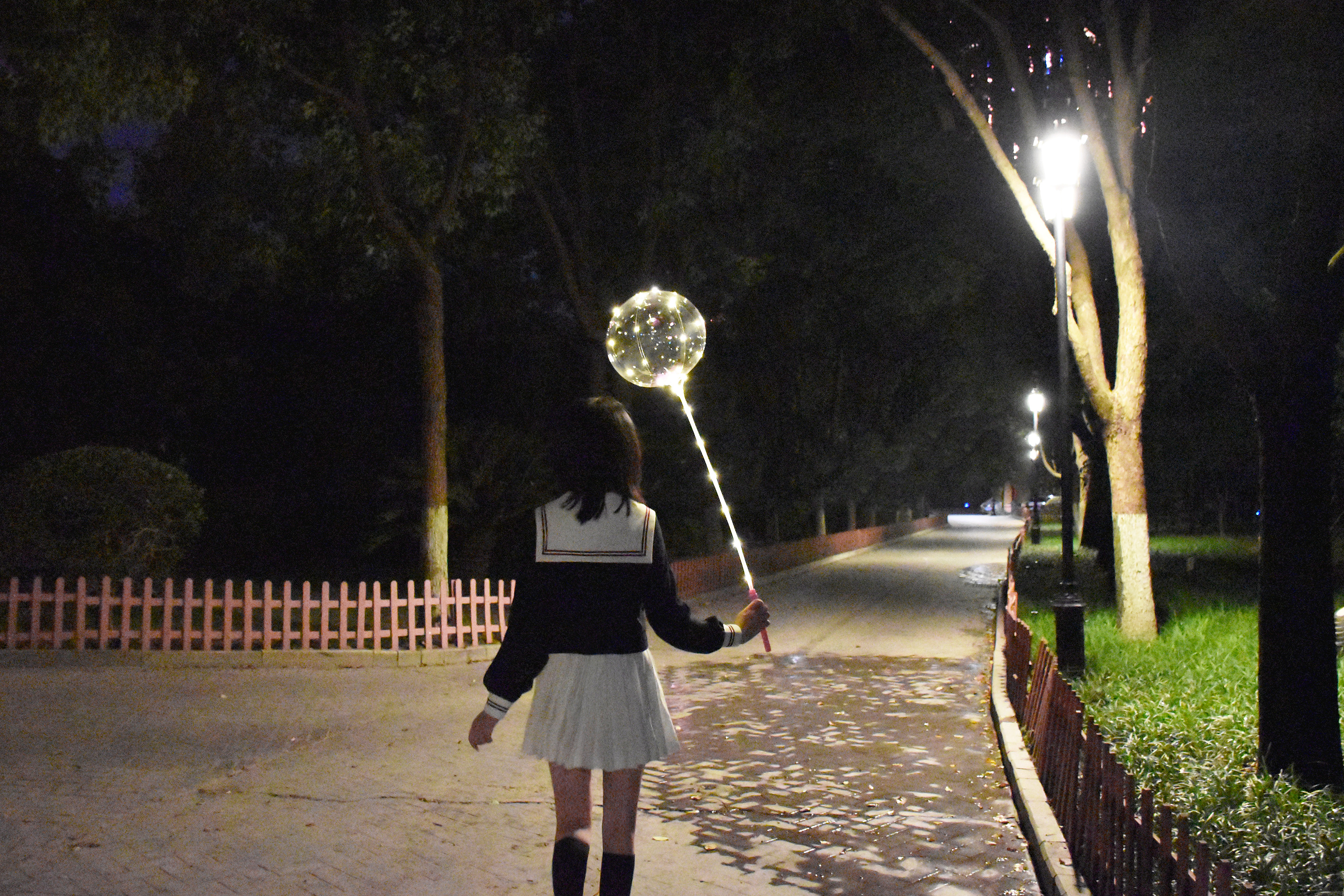 jk制服夜光少女夜景