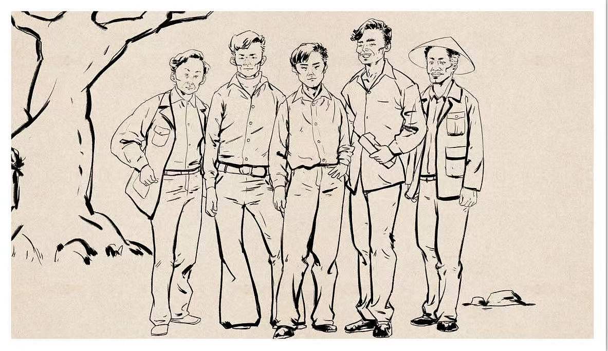 水墨风怀旧题材插画设计