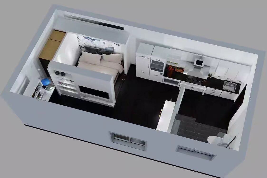 小户型可变性空间3d效果图设计