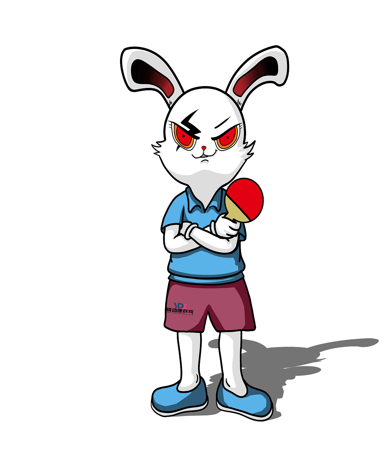 乒乓球培训吉祥物设计动作与头像