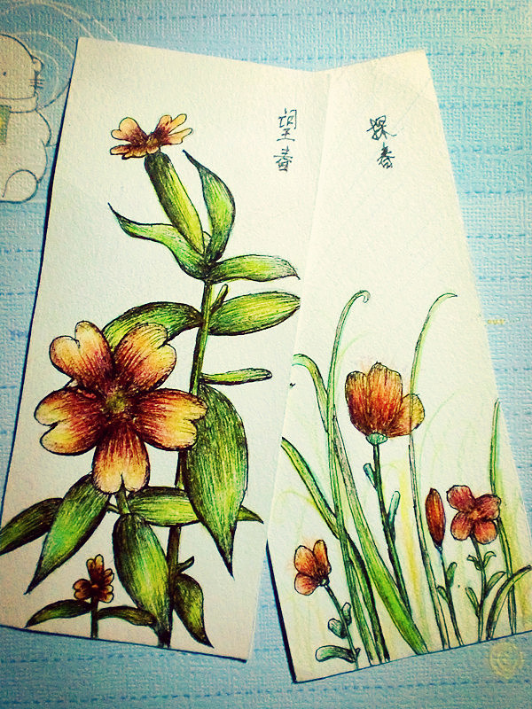 手绘书签