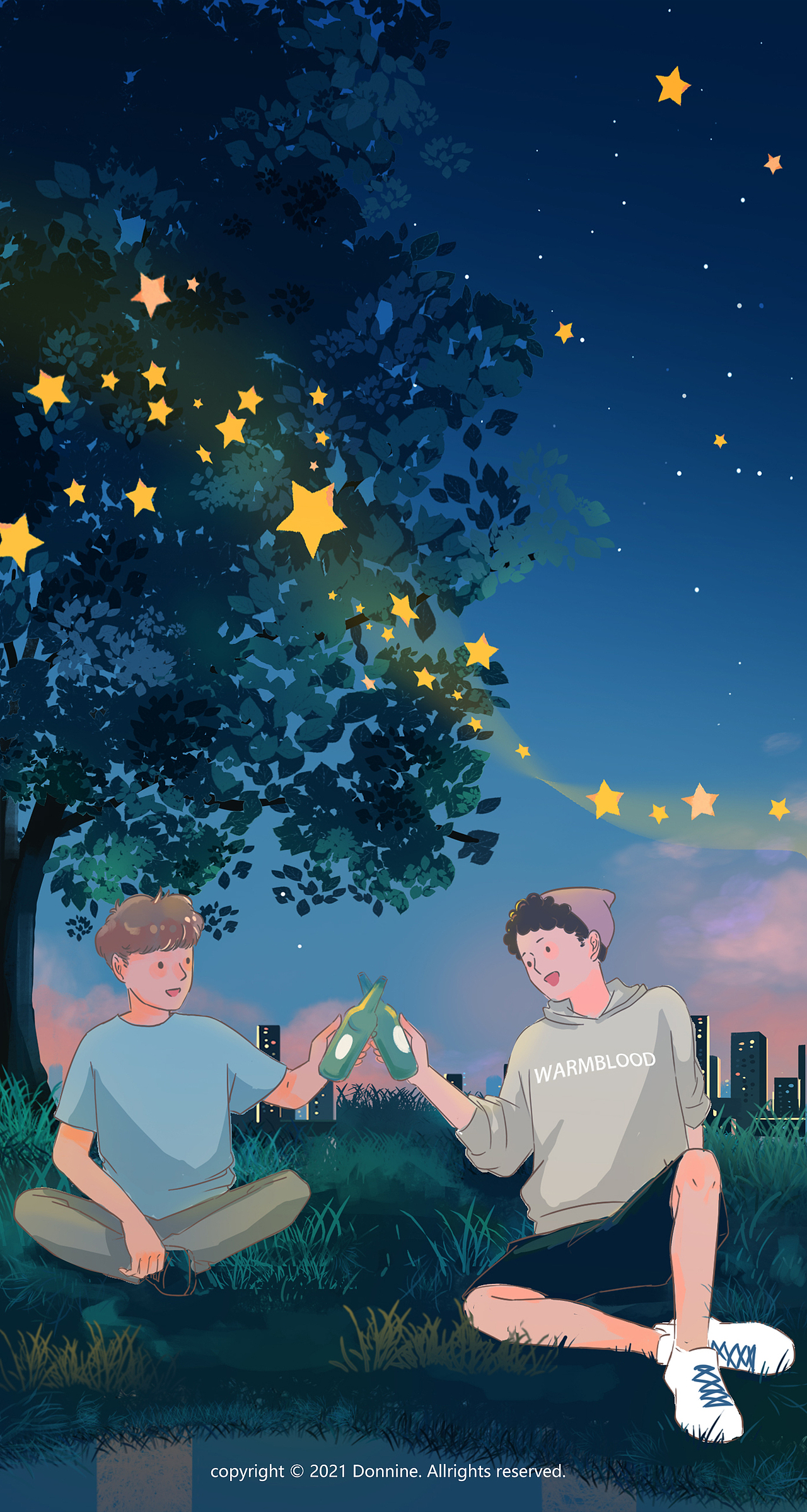 看星星吧-练习插画