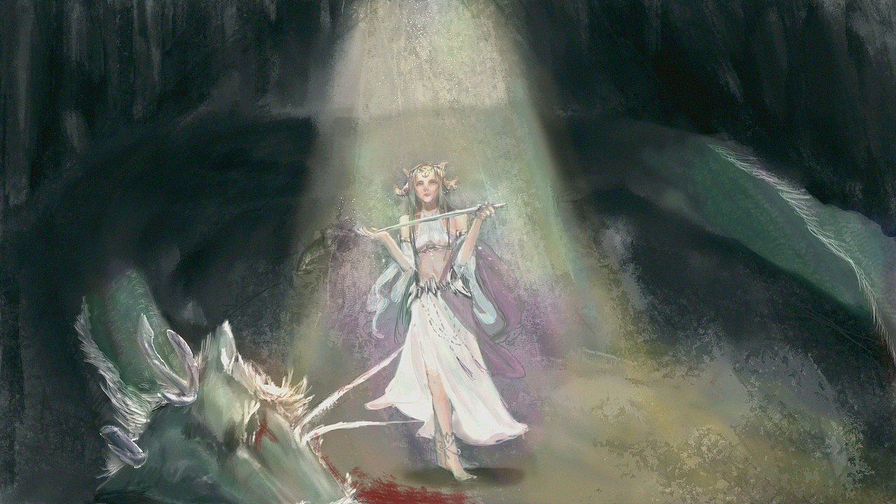 神女斩龙（图ZMTgyMjE0MDg0） - 其他平面 - 站酷设计师金美罗原创素材 - 站酷ZCOOL