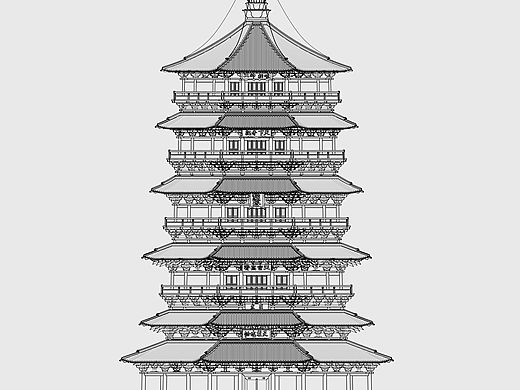 应县木塔(个人主页-ZNzEwMjQyODA=) - 展陈设计 - 站酷设计师云墨3D打印设计原创素材 - 站酷ZCOOL
