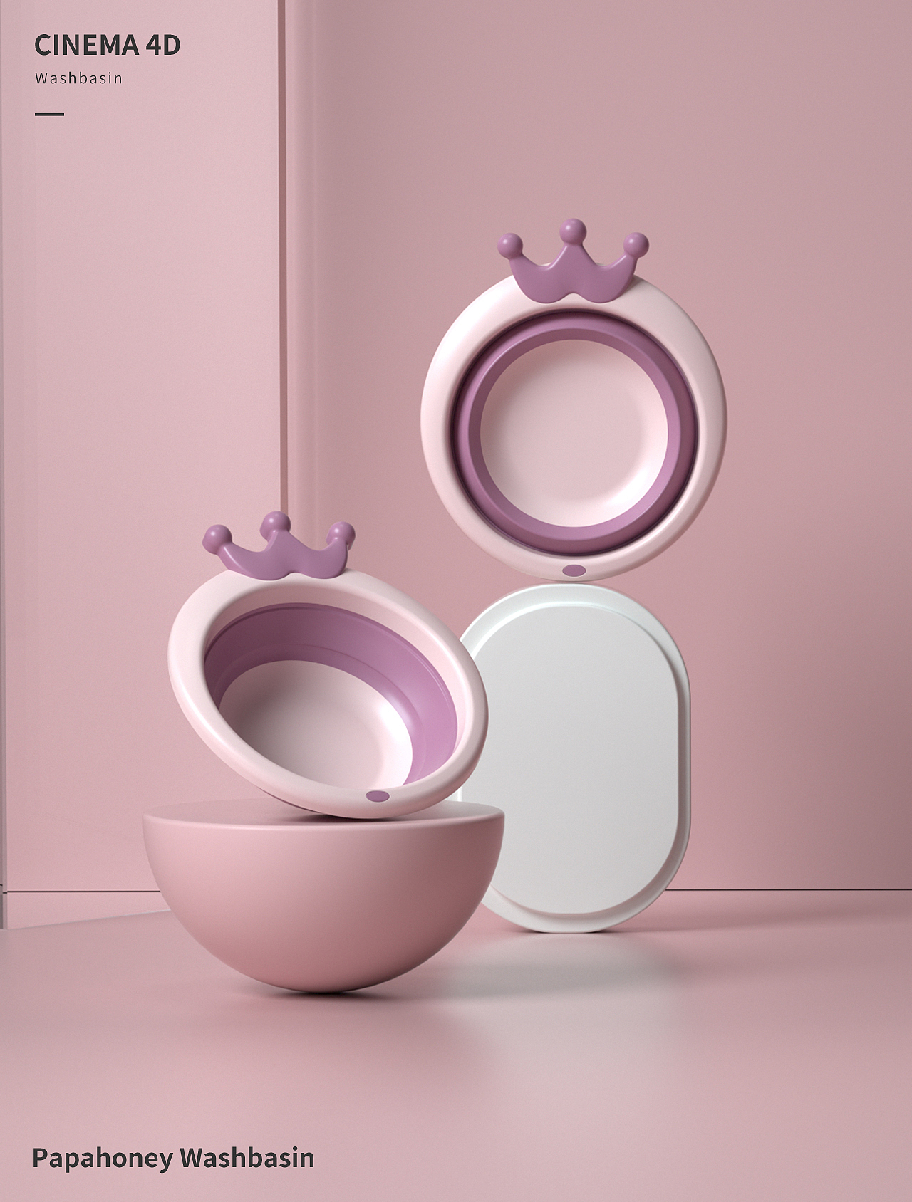 皇冠脸盆 | Cinema 4D（图ZMjYyMTYzMzQ0） - 海报 - 站酷设计师贪睡的阿杭原创素材 - 站酷ZCOOL