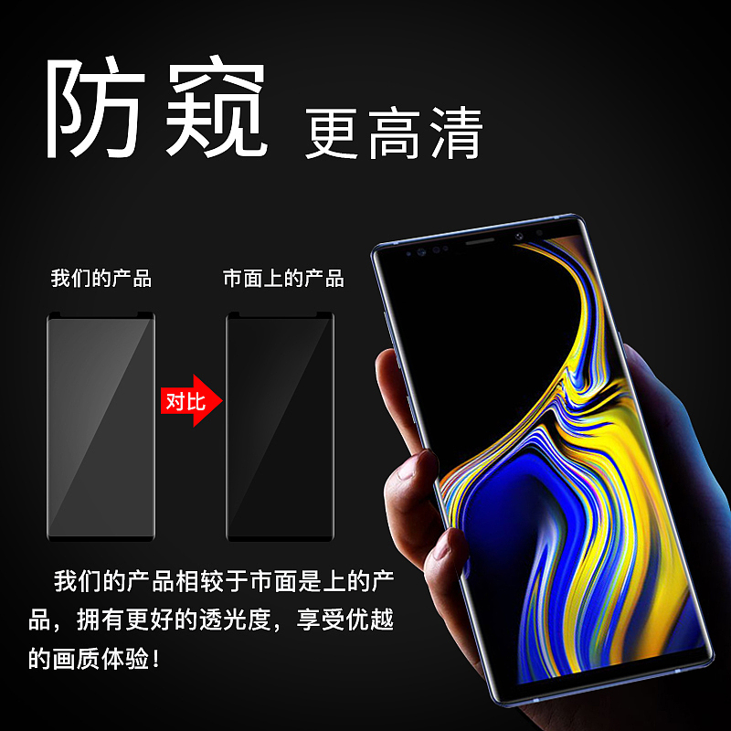 sansung Note8/Note9防窥钢化膜电商主图