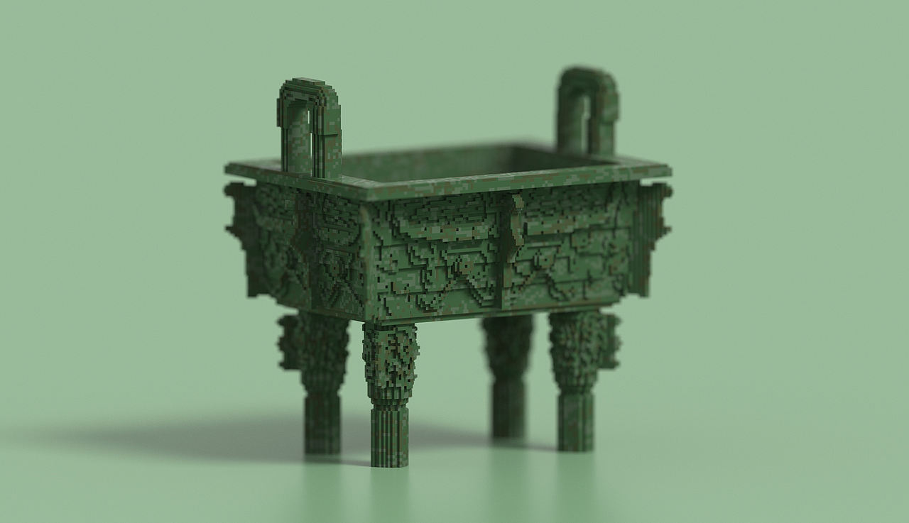 Magicavoxel 体素·兽面纹方鼎&体素·四羊方尊（图ZMTE3NTQ5NzEy） - 其他三维 - 站酷设计师图为设计原创素材 - 站酷ZCOOL