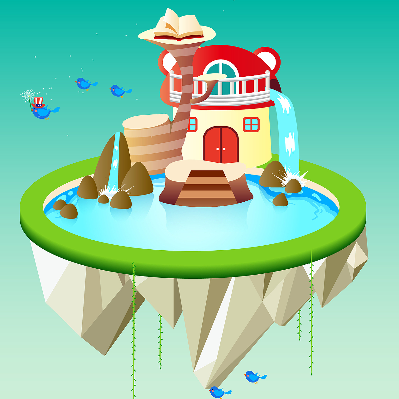 精灵岛（图ZMjAzNjczODQ=） - 商业插画 - 站酷设计师伊子木木000原创素材 - 站酷ZCOOL